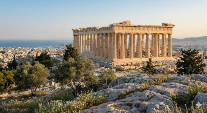 Oostelijke oevers van de Akropolis