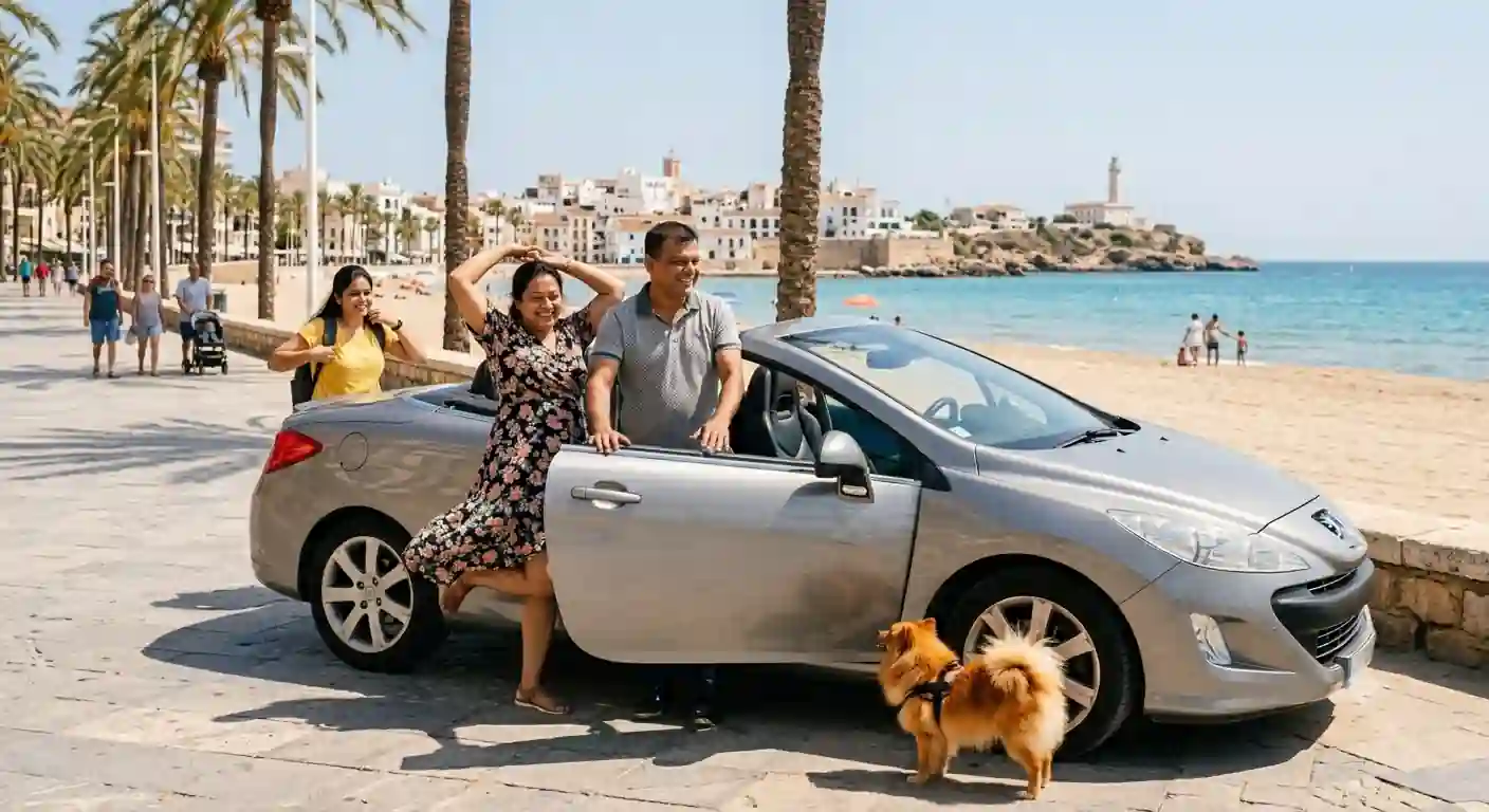 Met de cabrio aangekomen op vakantie aan de Spaanse kust — AiReisAgent